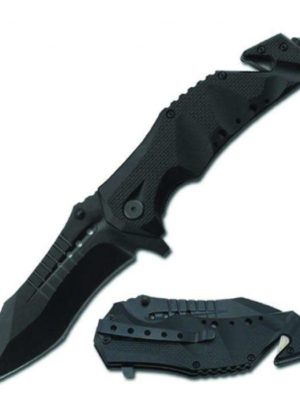 ELITEDGE® STAINLESS STEEL TACTICAL RESCUE KNIFE BLACK 8"